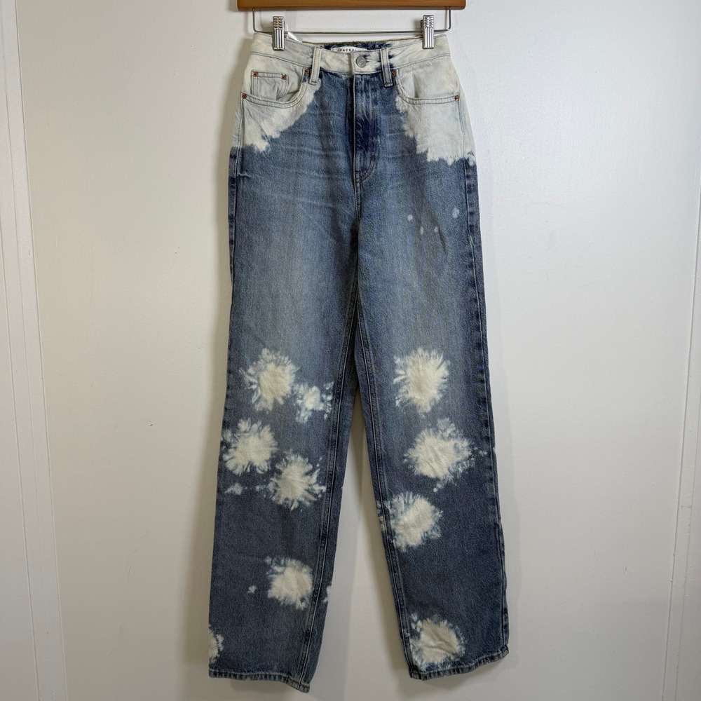 PacSun‎ 90's Boyfriend Jeans Womens 24 Blue Bleach Splatter High Rise Straight